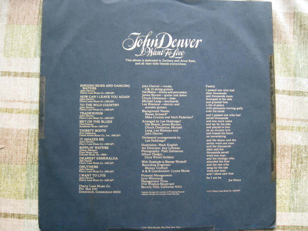 John Denver - I Want To Live | RCA Victor (PL12521) - 4