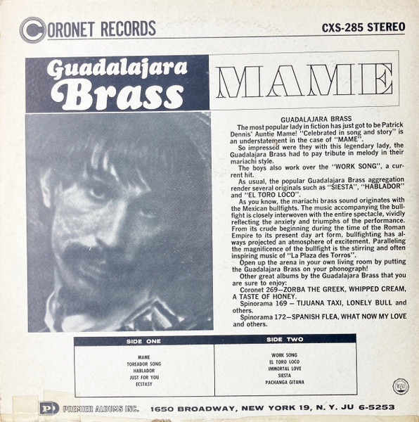 Guadalajara Brass - Mame | Coronet Records (CXS-285) - 2