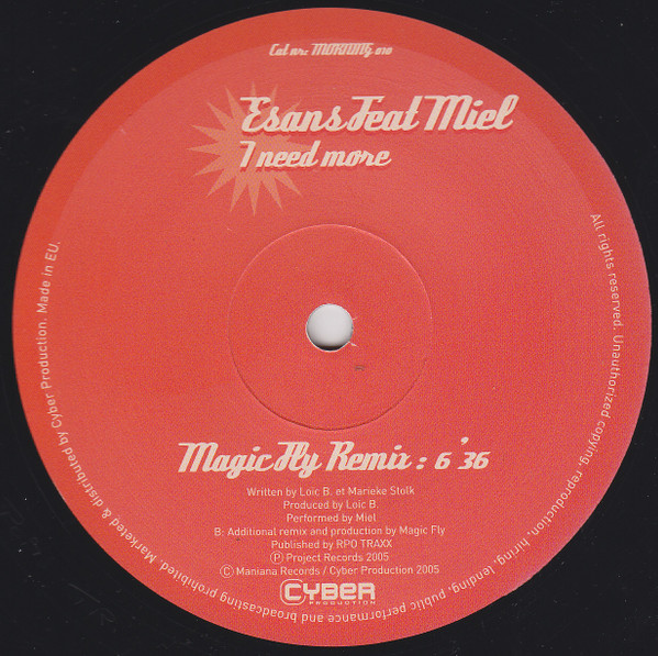 Esans Feat  Miel - I Need More | Mañana Records (MORNING 010)