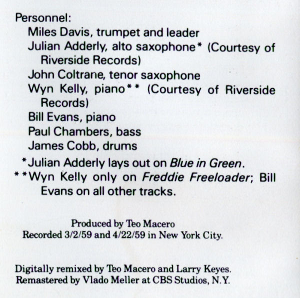 Miles Davis - Kind Of Blue | Columbia (WCT 40579) - 3