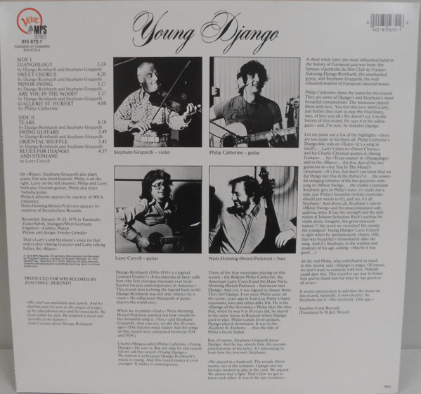 Stéphane Grappelli - Young Django | Verve Records (815 672-1) - 2 Stéphane Grappelli - Young Django | Verve Records (815 672-1) - 2