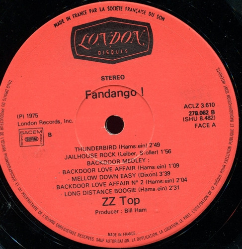 ZZ Top - Fandango! | London Records (278.062) - 3 ZZ Top - Fandango! | London Records (278.062) - 3