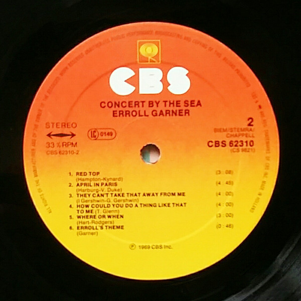 Erroll Garner - Concert By The Sea | CBS (S 62310) - 4 Erroll Garner - Concert By The Sea | CBS (S 62310) - 4