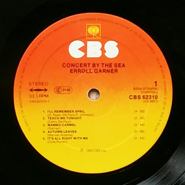 Erroll Garner - Concert By The Sea | CBS (S 62310) - 3 Erroll Garner - Concert By The Sea | CBS (S 62310) - 3