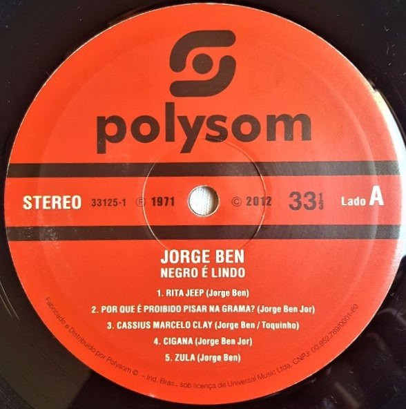 Jorge Ben - Negro É Lindo | Polysom (33125-1) - 3