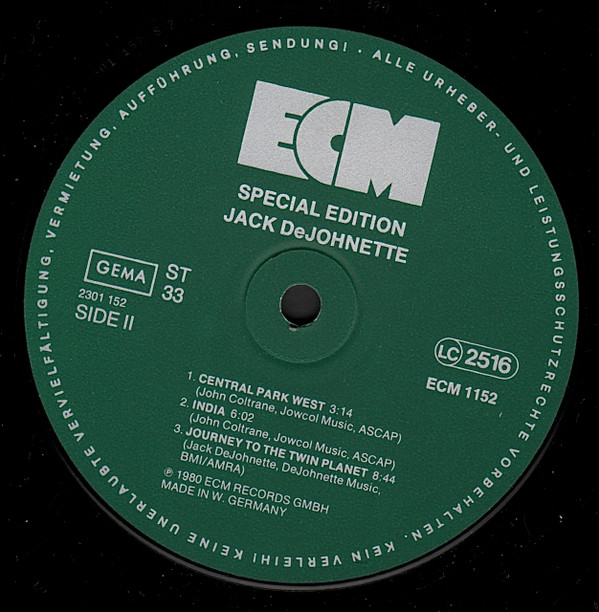 Jack DeJohnette - Special Edition | ECM Records (ECM 1152) - main