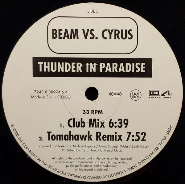 Beam Vs. Cyrus - Thunder In Paradise | EMI Electrola (7243 8 88974 6 4) - 4 Beam Vs. Cyrus - Thunder In Paradise | EMI Electrola (7243 8 88974 6 4) - 4