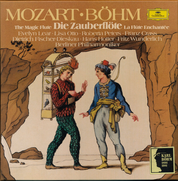 Wolfgang Amadeus Mozart - Evelyn Lear • Lisa Otto • Roberta Peters • Franz Crass • Dietrich Fischer-Dieskau • Hans Hotter • Fritz Wunderlich • Berliner Philharmoniker • Karl Böhm - Die Zauberflöte = The Magic Flute = La Flute Enchantée | Deutsche Grammophon (2740 207) - main