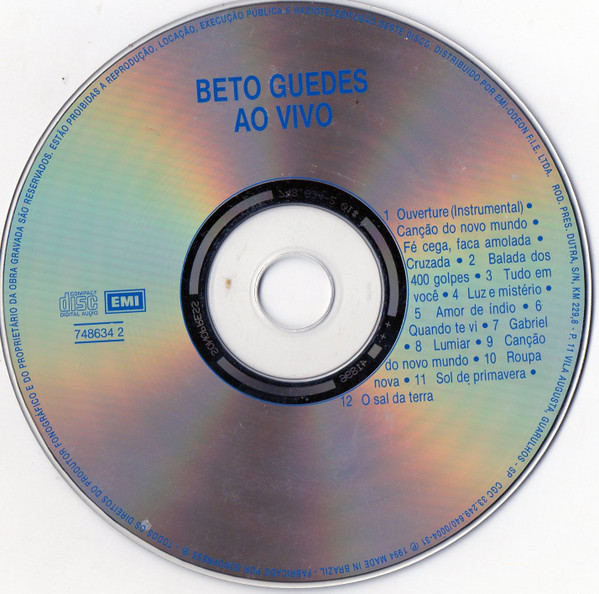 Beto Guedes - Beto Guedes Ao Vivo | EMI (7486342) - 3 Beto Guedes - Beto Guedes Ao Vivo | EMI (7486342) - 3