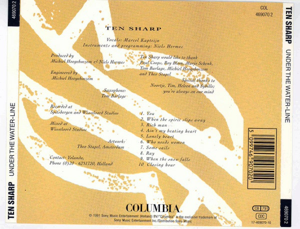 Ten Sharp - Under The Water-Line | Columbia (COL 469070 2) - 2