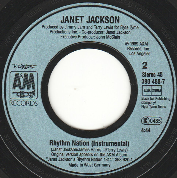 Janet Jackson - Rhythm Nation | A&M Records (390 468-7) - 4 Janet Jackson - Rhythm Nation | A&M Records (390 468-7) - 4