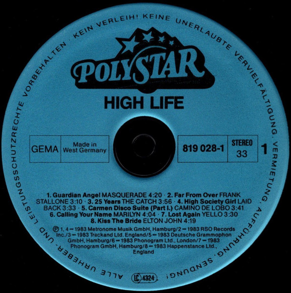 Various - High Life - Original Top Hits International | Polystar (819 028-1) - 3