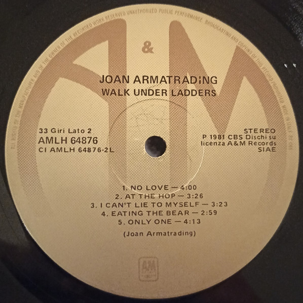 Joan Armatrading - Walk Under Ladders | A&M Records (AMLH 64876) - 4 Joan Armatrading - Walk Under Ladders | A&M Records (AMLH 64876) - 4