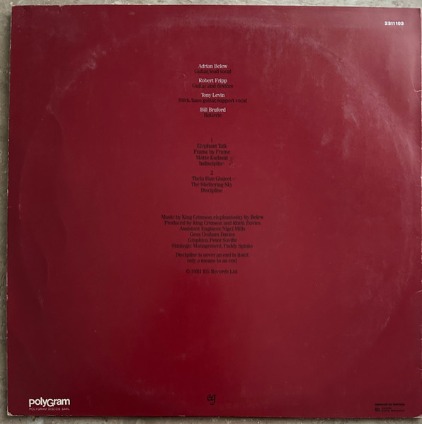 King Crimson - Discipline | EG (2311103) - 2