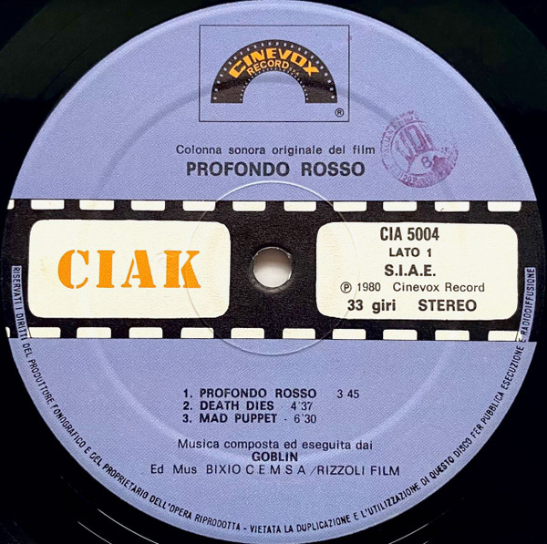 Goblin - Profondo Rosso (Colonna Sonora Originale Del Film) | Cinevox Record (CIA 5004) - 3 Goblin - Profondo Rosso (Colonna Sonora Originale Del Film) | Cinevox Record (CIA 5004) - 3