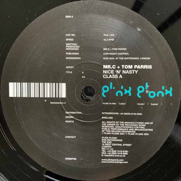 Mr. C & Tom Parris - Nice 'n' Nasty / Class A | Plink Plonk (PLK044) - main
