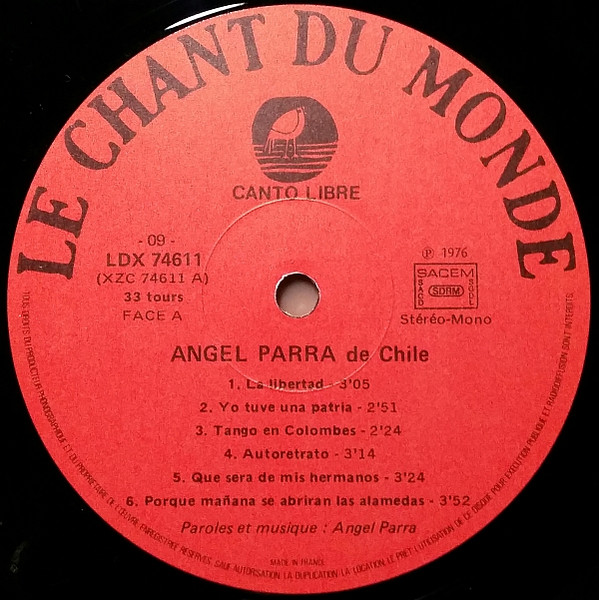 Angel Parra - Angel Parra De Chile | Canto Libre (LDX 74611) - 4 Angel Parra - Angel Parra De Chile | Canto Libre (LDX 74611) - 4