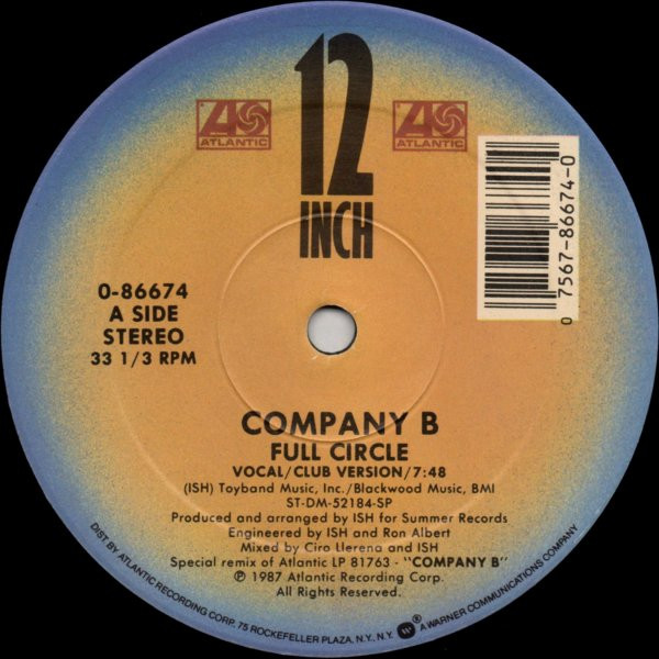 Company B - Full Circle (12") [Vinyl] | Atlantic (0-86674) - 3