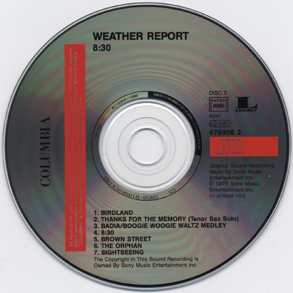 Weather Report - 8:30 | Columbia (476908 2) - 4 Weather Report - 8:30 | Columbia (476908 2) - 4