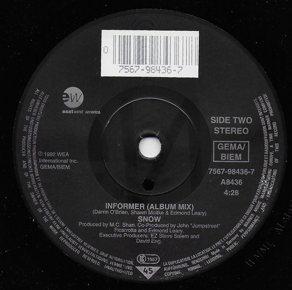 Snow - Informer | EastWest Records America (A8436) - 4