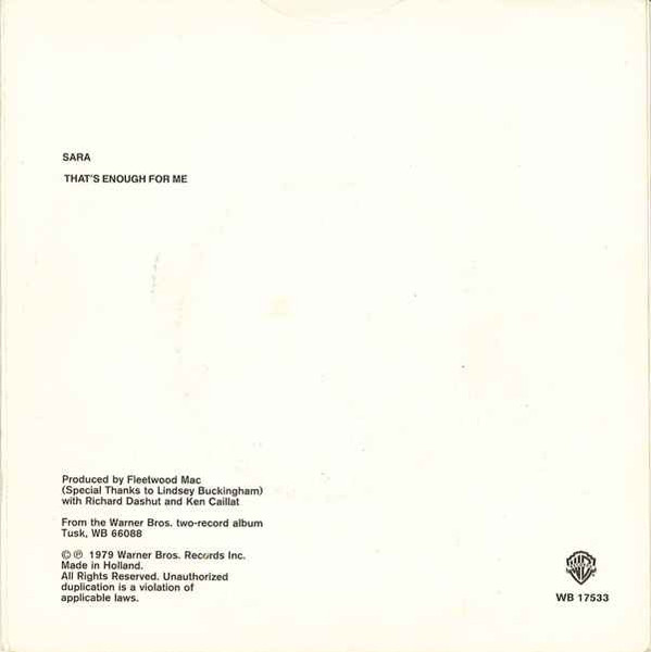 Fleetwood Mac - Sara | Warner Bros. Records (WB 17533) - 2