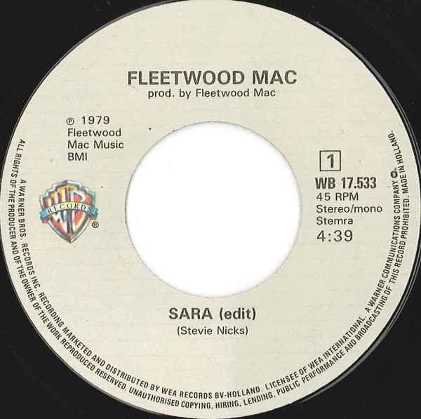 Fleetwood Mac - Sara | Warner Bros. Records (WB 17533) - 3