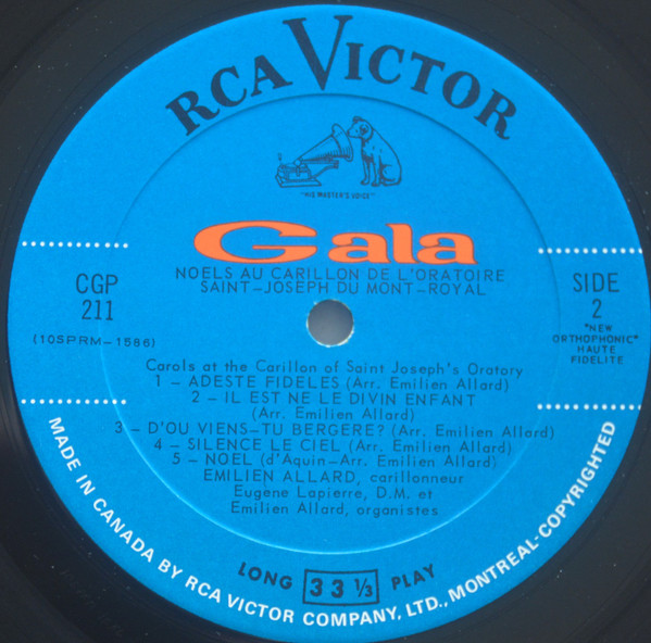 Émilien Allard - Noëls Au Carillon De L'Oratoire Saint-Joseph (Carols At The Carillon Of Saint Joseph's Oratory) | RCA Victor (CGP-211) - 4 Émilien Allard - Noëls Au Carillon De L'Oratoire Saint-Joseph (Carols At The Carillon Of Saint Joseph's Oratory) | RCA Victor (CGP-211) - 4