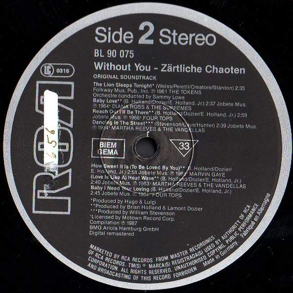 Various - Original Soundtrack «Without You» - Zärtliche Chaoten | RCA (BL 90075) - 4