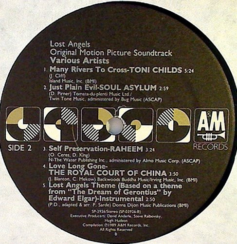 Various - Lost Angels Original Motion Picture Soundtrack | A&M Records (SP-3926) - 4 Various - Lost Angels Original Motion Picture Soundtrack | A&M Records (SP-3926) - 4