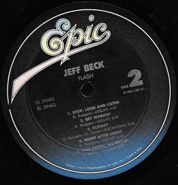 Jeff Beck - Flash | Epic (FE 39483) - 4