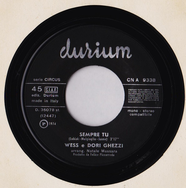 Wess And Dori Ghezzi - Un Corpo E Un'Anima | Durium (CN A 9338) - 4