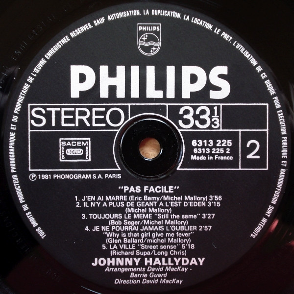 Johnny Hallyday - Pas Facile | Philips (6313 225) - 2