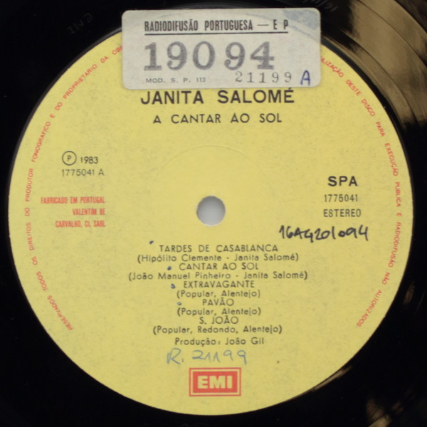 Janita Salomé - A Cantar Ao Sol | EMI (1775041) - 2 Janita Salomé - A Cantar Ao Sol | EMI (1775041) - 2