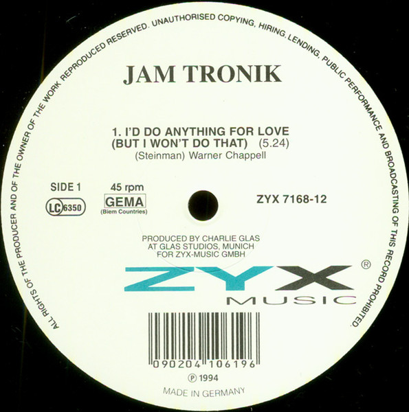 Jam Tronik - I'd Do Anything For Love | ZYX Music (ZYX 7168-12)