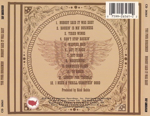 The Four Horsemen - Nobody Said It Was Easy | Def American Recordings (CD 26561) - 2