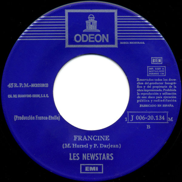Jean-François Michael / Les Newstars - Adiós, Linda Candy / Francine | Odeon (1 J 006-20.134 M) - 4