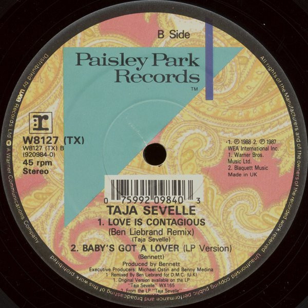 Taja Sevelle - Wouldn't You Love To Love Me? | Paisley Park (W8127 (TX)) - 3 Taja Sevelle - Wouldn't You Love To Love Me? | Paisley Park (W8127 (TX)) - 3