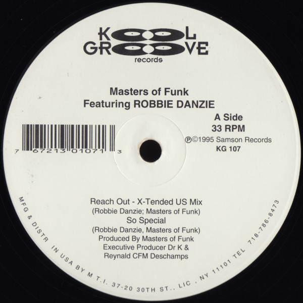 Masters Of Funk Featuring Robbie Danzie - Reach Out | Kool Groove Records (KG 107) - main