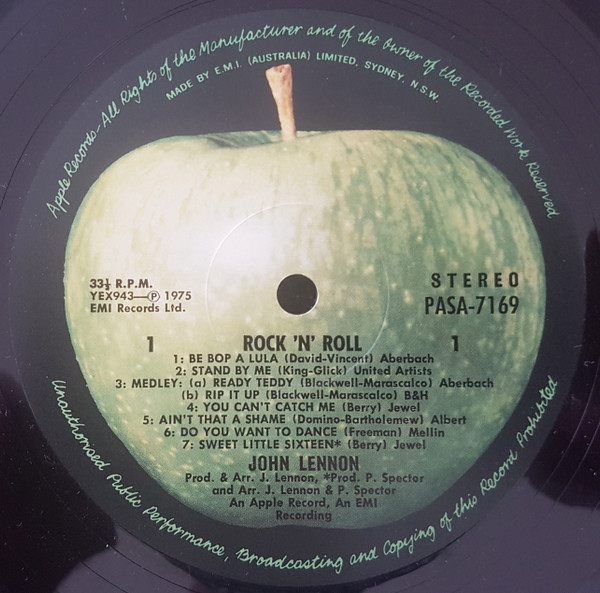 John Lennon - Rock 'N' Roll | Apple Records (PASA 7169) - 3 John Lennon - Rock 'N' Roll | Apple Records (PASA 7169) - 3