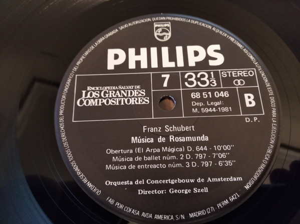 Franz Schubert , Pierre Monteux y George Szell , Concertgebouworkest - Sinfonía No.8 Em Si Menor, D.759 "Incompleta" - Rosamunda, D. 644 E D. 797 | Philips (68 51 046) - 4