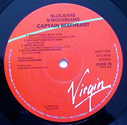 Captain Beefheart And The Magic Band - Bluejeans & Moonbeams | Virgin (OVED 19) - 4 Captain Beefheart And The Magic Band - Bluejeans & Moonbeams | Virgin (OVED 19) - 4
