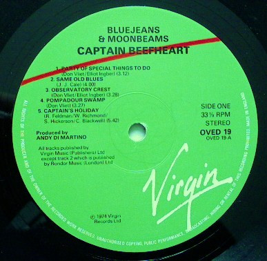 Captain Beefheart And The Magic Band - Bluejeans & Moonbeams | Virgin (OVED 19) - 3 Captain Beefheart And The Magic Band - Bluejeans & Moonbeams | Virgin (OVED 19) - 3