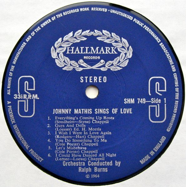 Johnny Mathis - Johnny Mathis Sings Of Love | Hallmark Records (SHM 749) - 3 Johnny Mathis - Johnny Mathis Sings Of Love | Hallmark Records (SHM 749) - 3