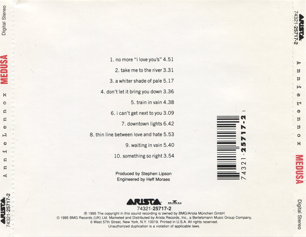 Annie Lennox - Medusa | Arista (74321-25717-2) - 2 Annie Lennox - Medusa | Arista (74321-25717-2) - 2