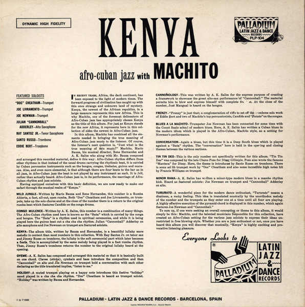 Machito And His Orchestra - Kenya - Afro Cuban Jazz With Machito | Palladium Latin Jazz & Dance Records (PLP-104) - 2