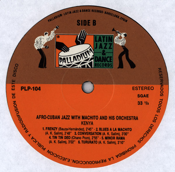 Machito And His Orchestra - Kenya - Afro Cuban Jazz With Machito | Palladium Latin Jazz & Dance Records (PLP-104) - 4