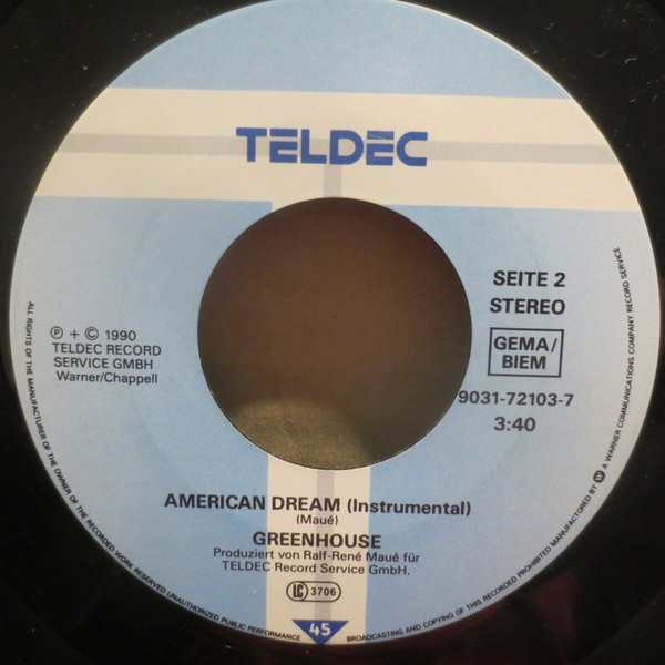 Green House - I Love America / Got A Feeling | TELDEC (9031-72103-7) - 4