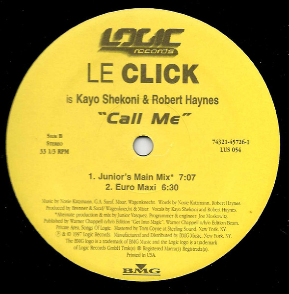 Le Click - Call Me | Logic Records (74321 45726 1) - 3