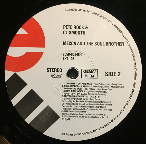 Pete Rock & C.L. Smooth - Mecca And The Soul Brother | Elektra (EKT 105) - 4 Pete Rock & C.L. Smooth - Mecca And The Soul Brother | Elektra (EKT 105) - 4
