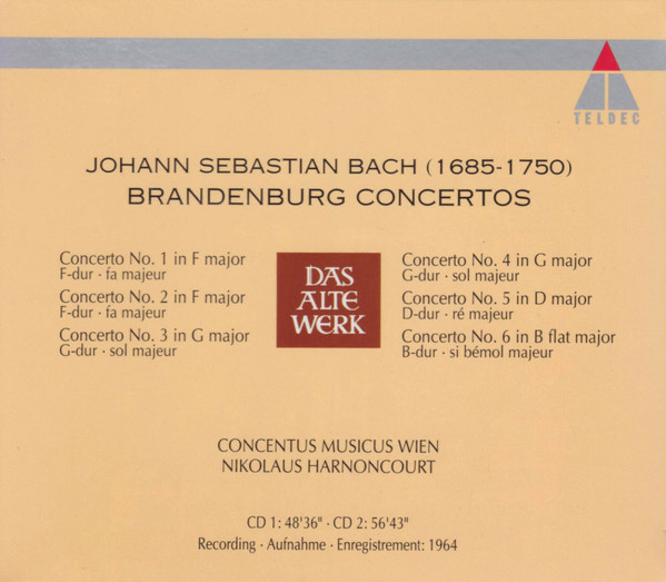 Johann Sebastian Bach - Concentus Musicus Wien , Nikolaus Harnoncourt - Brandenburg Concertos | TELDEC (9031-77611-2) - 2